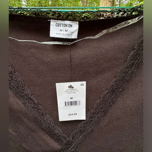 Cotton On Womens Daisy Lace Trim Tee size M - Picture 4 of 10